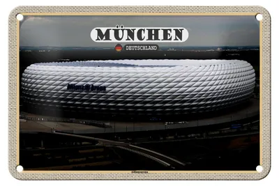 Produktbild von Blechschild Städte München Blick auf Allianzarena 18x12cm Dekoration