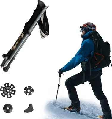 Image de Qunature 1 pièce Bâtons de Trekking 7075 Aluminium Bâtons de Marche Outdoor 130cm, Marron