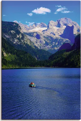 Produktbild von ARTland Leinwandbild Gosausee mit Dachsteingletscher Größe: 40x60 cm