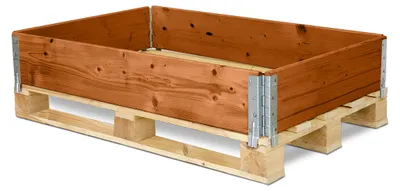 Produktbild von Garronda Holzaufsatzrahmen für Palette Aufbewahrungskiste aus Holz Palettenaufsatzrahmen Holzkiste Braun