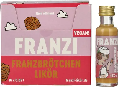Produktbild von Franzi Franzbrötchen VEGAN Likör 15% Vol. 16x0,02l