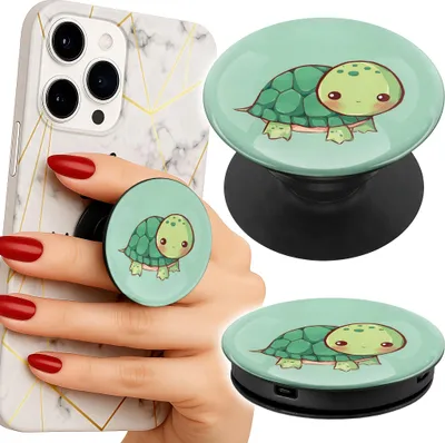 Image de Porte-téléphone Popsocket pour les doigts/Tortue mignonne pour les enfants