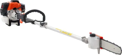 Immagine prodotto di Segatrice a gas, segatrice a gas a 2 tempi da 43 cc con barra di taglio da 25,4 cm, potatore per alberi senza fili con testa rotante, estensibile da 2,1 a 3,6 m, potente motosega per potatura e taglio degli alberi