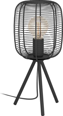Produktbild von EGLO Stativ Tischlampe Rinroe, dreibeinige Nachttischlampe, Tischleuchte aus Metall, Tisch-Lampe für Wohnzimmer und Schlafzimmer, E27 Fassung