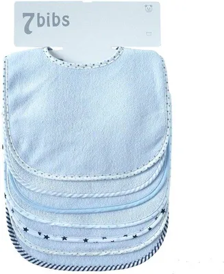 Produktbild von Zweilagige Babyschoner, Baumwolle, weich, absorbierend, 7 Stücke (blauw-wasserfest)