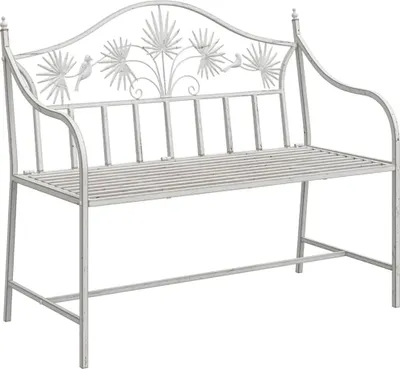 Produktbild von vidaXL Gartenbank Antik Weiß 104 x 52,5 x 89 cm Stahl