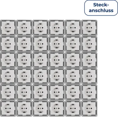 Produktbild von 36x Schutzkontakt-Steckdose McPower "Cup", 250V/16A, UP, Klemmanschluss, weiß, poliert / Hochglanz
