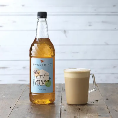 Image de Sirop de café Sweetbird sans sucre, saveur noisette, 1 l