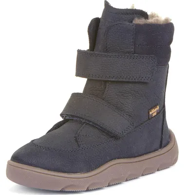 Produktbild von Froddo FroddoTex Zeru Winter Barefoot Mädchen Wasserdichte Barfuß-Klettstiefel Dunkelblau (Dark Blue), G3160240 - Gr. 32
