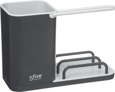 Immagine prodotto di 5five Simply Smart organizzatore di accessori da cucina con dispenser in plastica grigio/bianco/argento 14cm x 21,5cm x 15,5cm