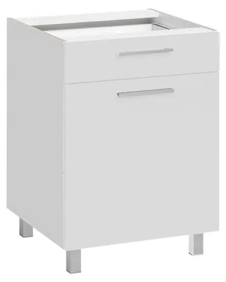 Image de Meuble bas de cuisine avec tiroir "Salma" - Blanc - L 60 x H 81 cm