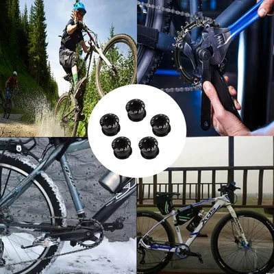 Produktbild von 5 Stück Fahrrad Kurbel Schraube Einzel Kettenblatt Schrauben - Aluminiumlegierung M8 Kettenring Schrauben