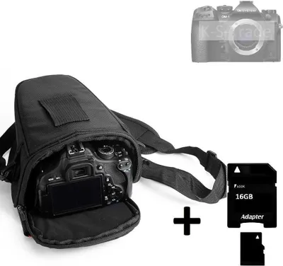 Produktbild von K-S-Trade Schultertasche kompatibel mit OM System OM-1 Mark II Colt Kameratasche für Systemkameras DSLR DSLM SLR, Bridge etc., + 16GB Speicherkarte