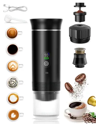 Tragbare Espressomaschine, 8 bar, 7500 mAh, USB-C, 80 ml