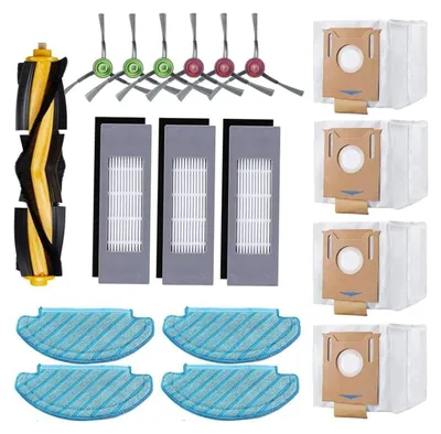 Produktbild von 18 Stück Ersatzteil Zubehör für Ecovacs Deebot N8/ N8+/ N8 Pro/ N8 Pro+/ OZMO T8/ T8+/ T8 AIVI/ T8 AIVI+/ T9/ T9+ Staubsauger, 4 Wischtücher, 3 Filter, 4 Staubbeutel, 1 Hauptbürste, 6 Seitenbürsten
