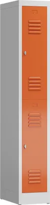 Produktbild von Spind Kleiderspind 1 Abteil 2 Fächer Schließfachschrank mit Kleiderstange 1800 x 300 x 500 mm grau/rot X-520214