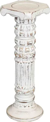 Produktbild von Säule Blumensäule Dekosäule Ständer Sockel Podest Blumenständer Holz Modell Batya in verschiedenen Größen und Farben , Säulen Variante Antik:Weiß 60 cm