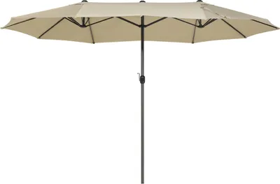 Obrázek produktu pro BELIANI Zahrada Slunečník Béžový tkanina Hliník 247 cm Odolný vůči povětrnostním vlivům