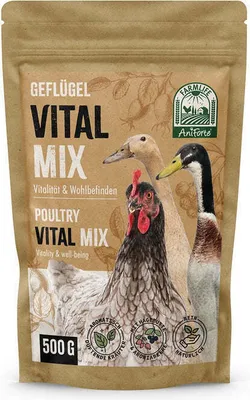 Produktbild von AniForte FarmLife Vital Mix für Geflügel 500g – Natürliche Nährstoffversorgung für Hühner, Wachteln, Gänse & Enten, Vitalmischung, Vitamine für Hühner