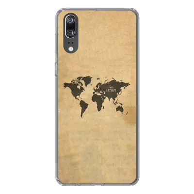 Produktbild von MuchoWow® Handyhülle Schutzhülle Hülle für Huawei P20 Weltkarte - Vintage - Erforschen Silikon Softcase Handy Hülle - Hardcover