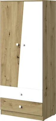Obrázek produktu pro Minio, skříň se závěsnými dveřmi, skříň "Nantes" 80 cm, dub Artisan/bílá matná barva