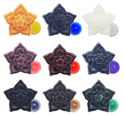 Produktbild von Kerzenwachs Farbstoff Set, 9 Farben, Blumenform, für DIY Kerzenherstellung
