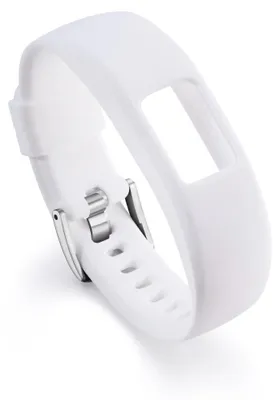 Produktbild von By Qubix Silikon-Sportarmband - Weiß - passend für Garmin Vivofit 4