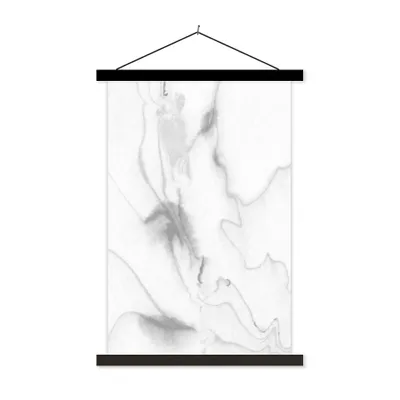 Produktbild von MuchoWow® Textilposter Marmor - Grau - Weiß - Abstrakt - Marmoroptik 40x60 cm mit schwarzem Rahmen - Wanddekorationen