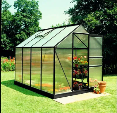 Produktbild von Gewächshaus Halls Popular 86 Polycarbonat 4 mm 193 x 257 cm schwarz