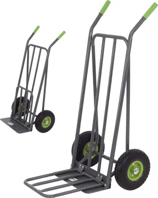 Produktbild von Paketkarre mit extra Ladefläche 42 cm Traglast 250 kg Stahlrahmen klappbar Sackkarre Stapelkarre
