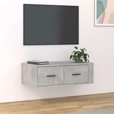 Image de Maison Exclusive - Meuble TV gris béton 80x36x25 cm Matériau dérivé du bois