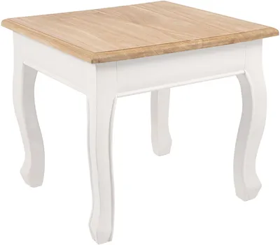 Produktbild von CLP Beistelltisch Alma 50 x 50 cm quadratisch Sofatisch in Landhausstil Shabby Chic natur/weiß