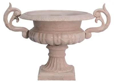 Produktbild von Casa Padrino Antik Stil Garten Übertopf Antik-Weiss Gussmetall - Blumentopf Pflanzentopf