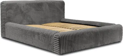 Produktbild von FEDVE Polsterbett Doppelbett Kostar Bett Bettkasten Schlafzimmer 160x200 cm Grau (Vito 16)