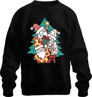 Produktbild von Schwedische Gnome Weihnachtsbaum - Weihnachten Weihnachtsgeschenk Christmas Uni Weihnachtspullover, Schwarz, 3XL