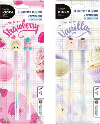 Obrázek produktu pro Kidea Długopisy Tęczowe Zapachowe z Figurką 2 szt.