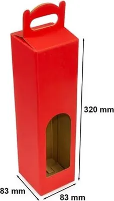 Zdjęcie produktu dla Pudełko Na Wino Prezentowe Z Okienkiem czerwone 83x83x320mm F217