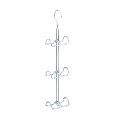 Immagine prodotto di Relaxdays Gancio per borse a 6 ganci, soluzione salvaspazio per riporre le borse, ganci in metallo per borse, supporto per borse, argento