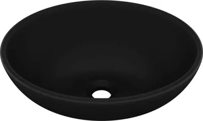 Image de Lavabo ovale de luxe Noir mat 40x33 cm Céramique