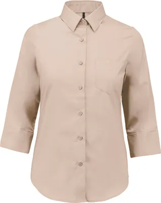 Produktbild von Kariban Popeline Hemd Baumwollpolyester 3/4-Ärmel pflegeleicht für Damen