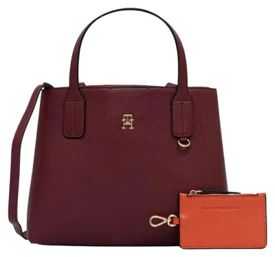 Produktbild von Tommy Hilfiger TH ICON MINI SATCHEL Damen Handtasche Bordeaux : Größe - UNICA Größe: UNICA