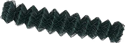 A close-up, isolated shot of a green chain-link fence section.