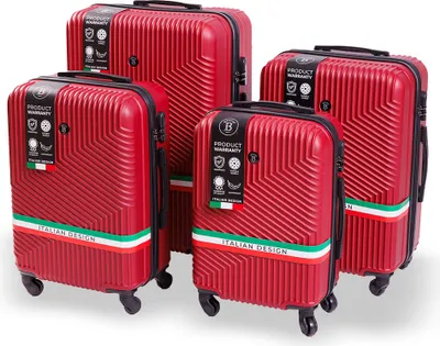 Obrázok produktu pre Cestovný kufrík BERTOO Milano - rotes Set 4 v 1