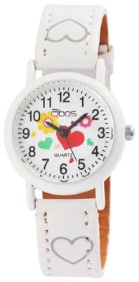 Produktbild von QBOS Kinder Armbanduhr Luca Luca, silberfarbig, Mineralglas