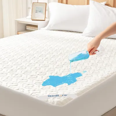 Produktbild von Wasserdichte Matratzenauflage Matratzenschoner Antiallergisch Weiß 160x200 cm