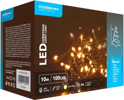 Zdjęcie produktu dla Modee Lighting Łańcuch choinkowy LED 100 LED 10m ciepły biały