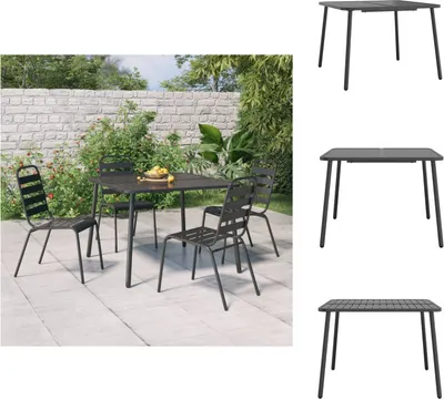 Produktbild von vidaXL Gartentisch Anthrazit 100x100x71 cm Stahl -  Gartentische
