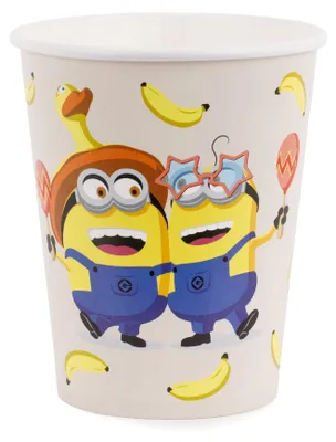 Trinkbecher aus Pappe mit Minions Design 6er Set