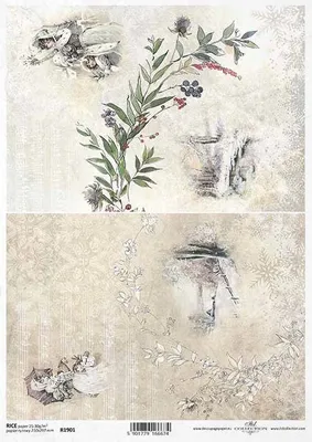 Immagine prodotto di ITD carta di riso decoupage tecnica artigianale tovagliolo di carta-R1901 viste, vintage, donne, piante