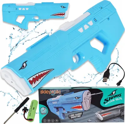 Immagine prodotto di Pistole giocattolo - Pistola elettrica ad acqua per bambini - caricatore USB, spruzzo d'acqua automatico, serbatoio da 600 ml, portata fino a 10 m, design robusto e resistente all'acqua.